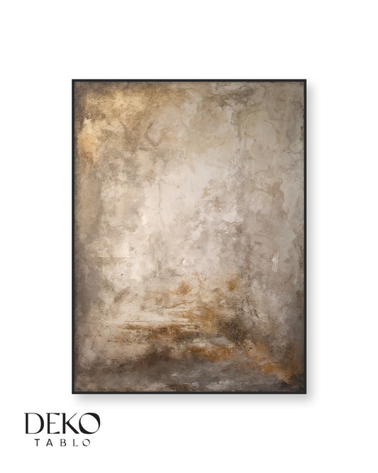 "Sükûnet" Bejin Tonları Soyut Yağlı Boya Tablo