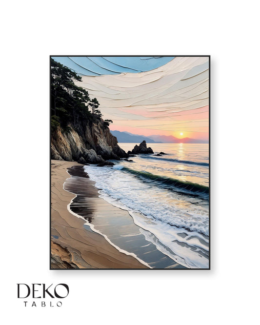 "Kıyı Çizgisi" Manzara Tasviri Yağlı Boya Tablo