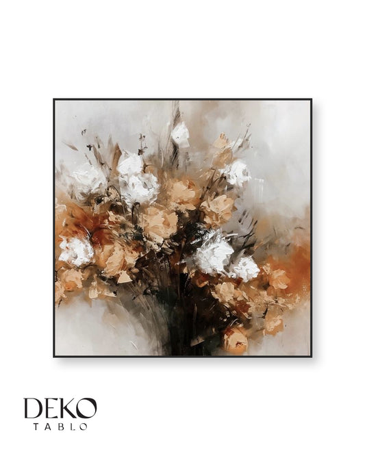 "Filiz" Soyut Çiçek Buketi Yağlı Boya Tablo