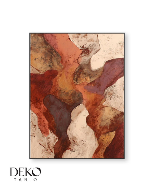 "Sonbahar" Turuncu Tonlarında Soyut Yağlı Boya Tablo