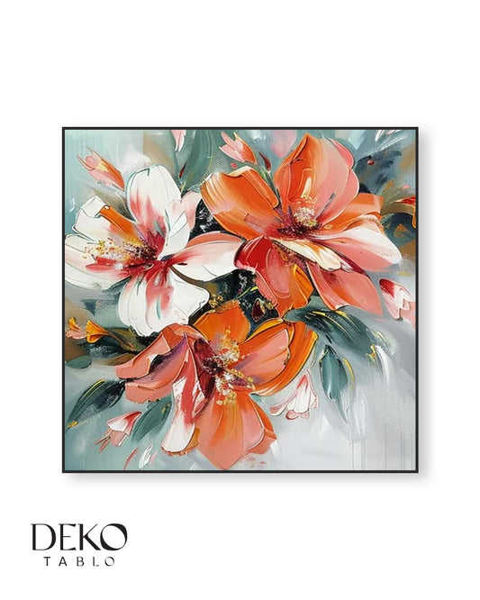 "Madrid" Terracota ve Yeşil Detaylı Yağlı Boya Tablo