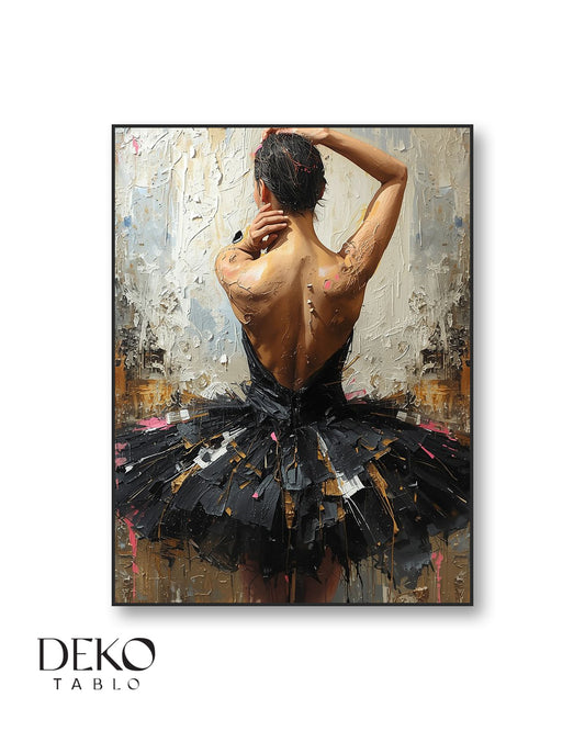 "Asil" Siyah Balerin Yağlı Boya Tablo