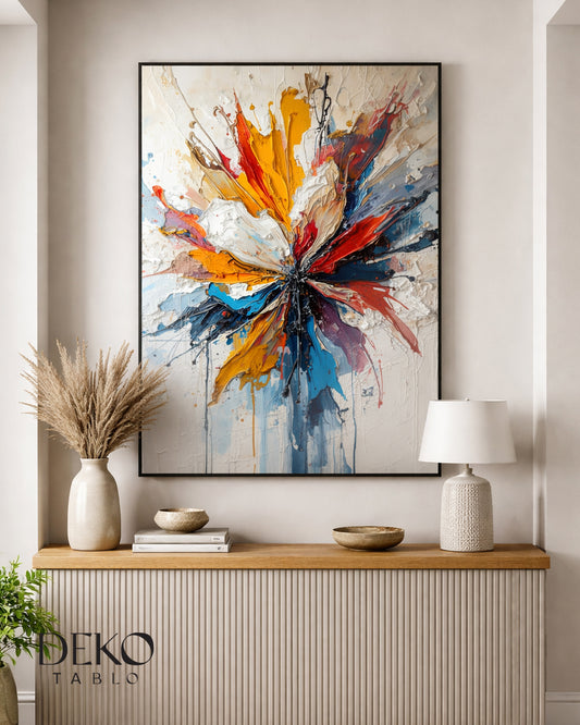 "Colorfull" Renkli Detaylı Yağlı Boya Tablo