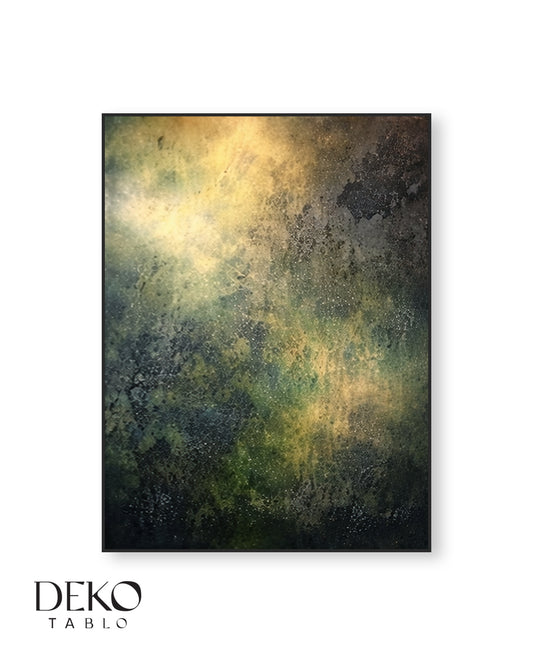 "Amazon" Yeşil Tonlarında Detaylı Yağlı Boya Tablo